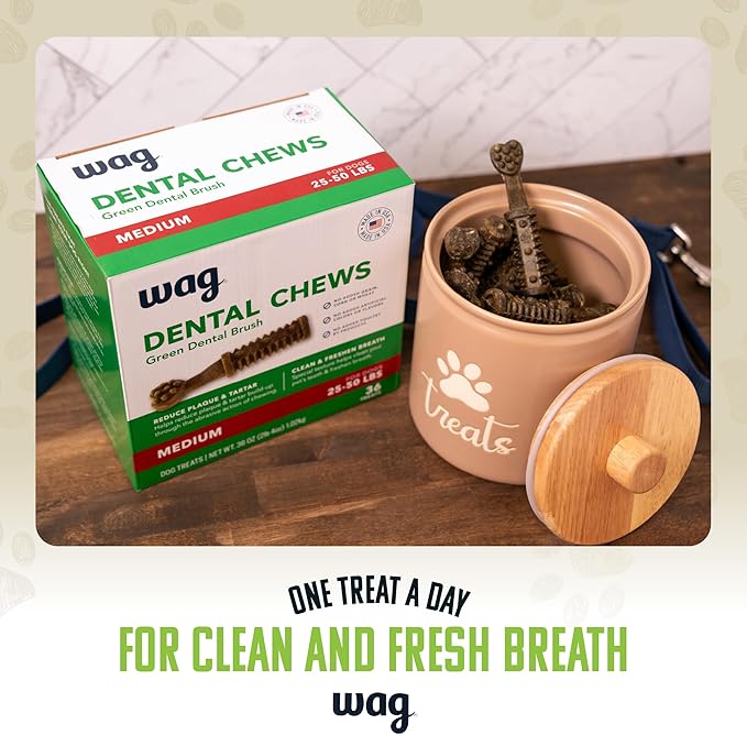 Amazon Basics Dental Dog Treats to Help Clean Teeth & Freshen Breath for Small Dogs, Small, Unflavored, Per Pack: 60 Count, 2.25 pounds (Previously Wag)