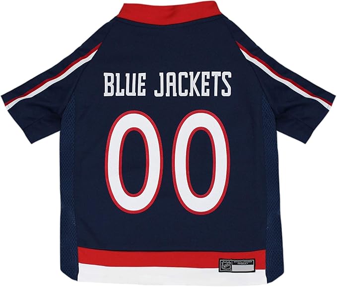 Pets First NHL Columbus Blue Jackets Jersey for Dogs & Cats, Small. - Let Your Pet Be A Real NHL Fan!