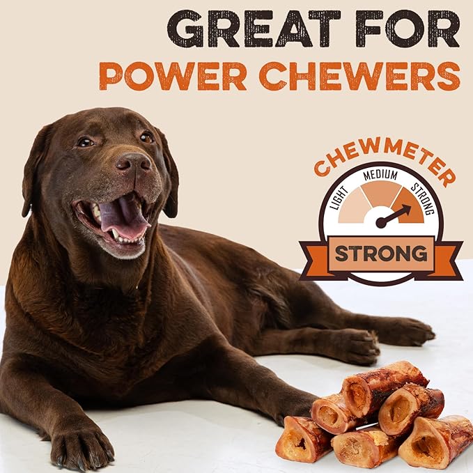 BRUTUS & BARNABY Marrow Bones for Dogs – 100% USA-Sourced Beef Bones – Long-Lasting, All-Natural Dog Chews – High Protein, Supports Dental Health, (3-pk) – Made in The USA