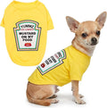 Parisian Pet Dog Costume - 100% Cotton Yellow Dog Clothes for Small Dogs - Lightweight Puppy Outfits - Funny Chihuahua Clothes - Sleeved Mustard Shirt for Dogs - Stretchy and Stylish Pet Costume