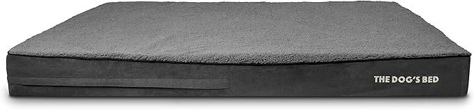 The Dog’s Bed Orthopedic Memory Foam Dog Bed for XXXL Dogs, Waterproof Washable Cover, Anti-Slip Base, Calming Surface – CertiPUR-Certified Foam, Grey Plush, 6 Inch Thick