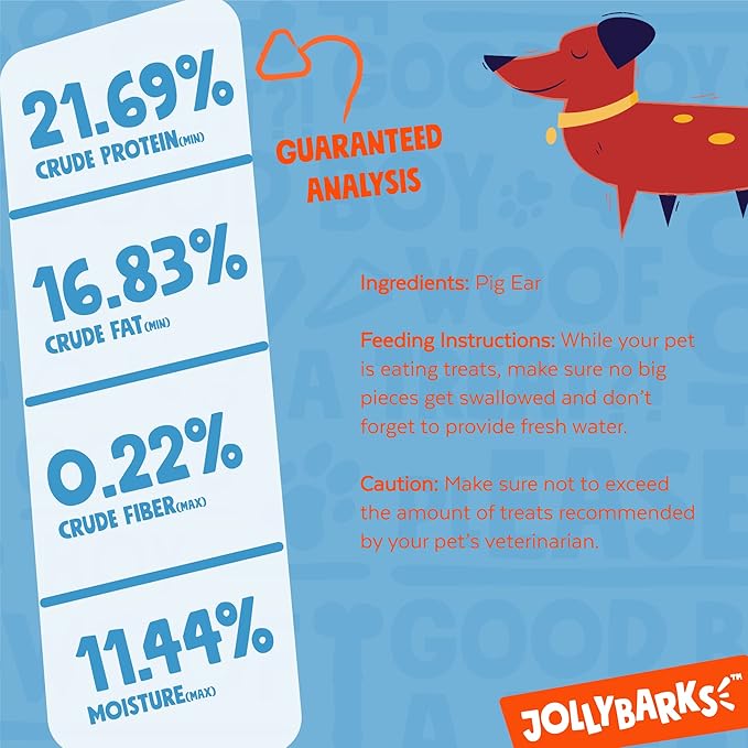 Whole Pig Ears for Dogs (12 Pack) - All Natural Single Ingredient Pigs Ears - Premium Dog Ear Treat - Dog Chew Treats for Large and Small Dogs; Excellent Rawhide Alternative
