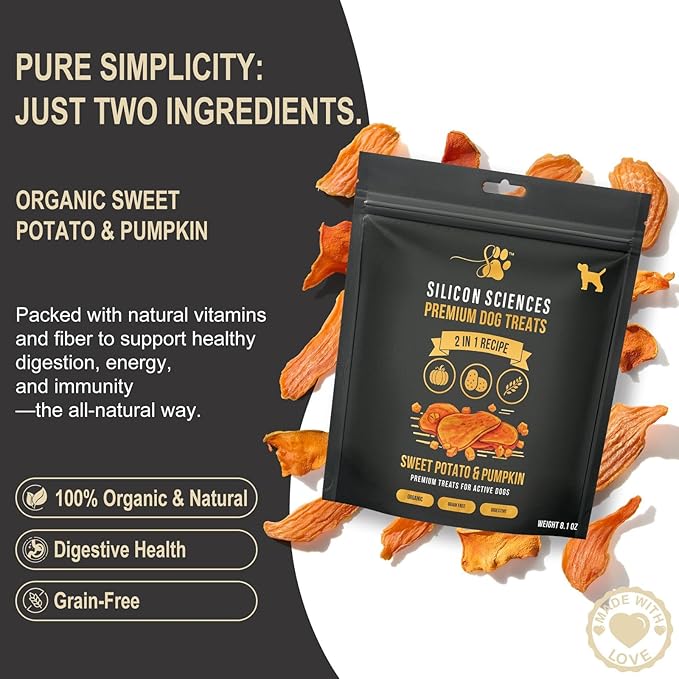 Premium Dog Treats with Nutritional Benefits – Sweet Potato & Pumpkin for Happy, Healthy Dogs - Grain-Free Natural Dog Chews for Digestion & Energy - Dog Snacks for Training & Rewards