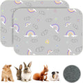 Homimp 2 Pack Guinea Pig Cage Liners,Washable Small Animal Bedding,Waterproof Reusable & Anti Slip Guinea Pig Pee Pad Fast and Super Absorbent Mat for Small Animal Rabbit Bunny Hamster,Grey 16"x24"
