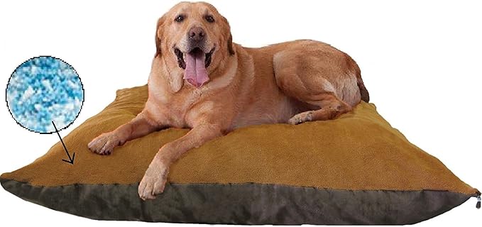 55"X37" Sudan Brown XL Orthopedic Micro Cushion Memory Foam Pet Bed Pillow for Large Dog with 2 External Covers + Waterproof Internal Cover