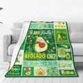 SweetFox Avocado Blanket, Funny Cute Avocado Decor Throw Blanket Gifts for Girls Boys Lovers Super Warm Soft Plush Lightweight Fleece Flannel Winter Bedding Blankets for Kids Adults Women 80"X60"