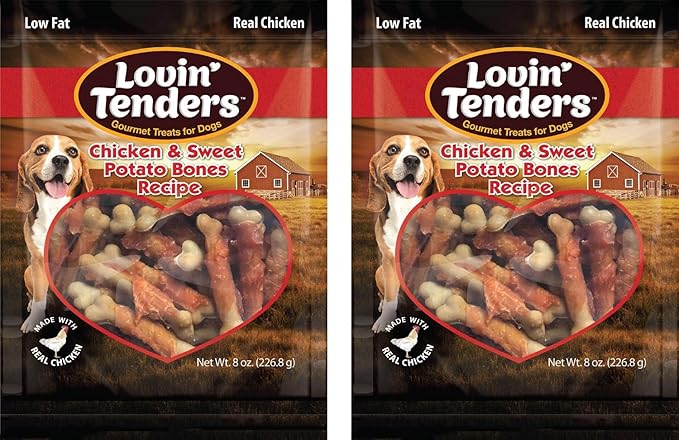 Lovin Tenders Chicken & Sweet Potato Bones Dog Treats (2 Pack - 8 oz per Pack)