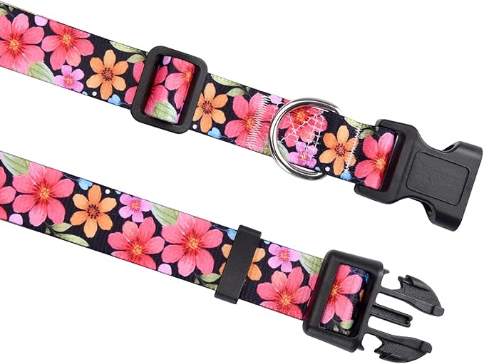 Dog Collar for Small Dogs, Soft Comfy Pet Collar for Small Medium Large Dogs, Floral Pattern for Boy Girl Puppy Dogs(Floral B,S)