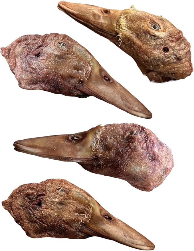 Duck Heads for Dogs - Freeze Dried Duck Heads Chews for Dog Treats- Single Ingredient- Highly Digestible- Teeth Cleaning Dog Chew for Dogs - Raw Hide Alternative (4 Count)