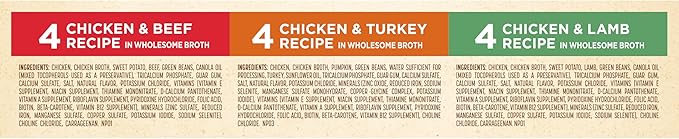 Nature's Recipe Grain Free Wet Dog Food Variety Pack, Chicken Recipes with Beef, Turkey & Lamb in Savory Broth, 2.75 oz. Cups (Pack of 24), 2 Count