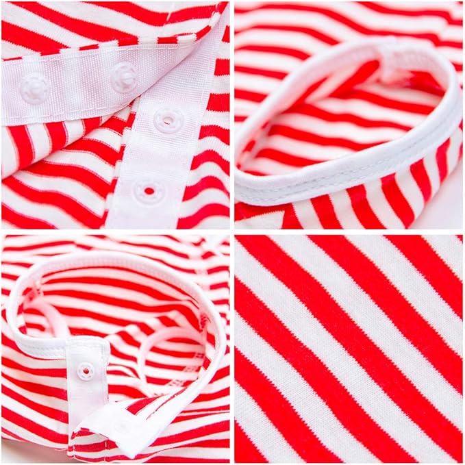 Dog’s Recovery Suit Post Surgery Shirt for Puppy, Wound Protective Clothes for Little Animals(red White Stripe-xs)