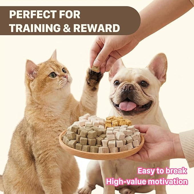 Freeze Dried Dog & Cat Treats – Single Ingredient Chicken Liver, High Protein Training Treats & Food Topper, 6 oz