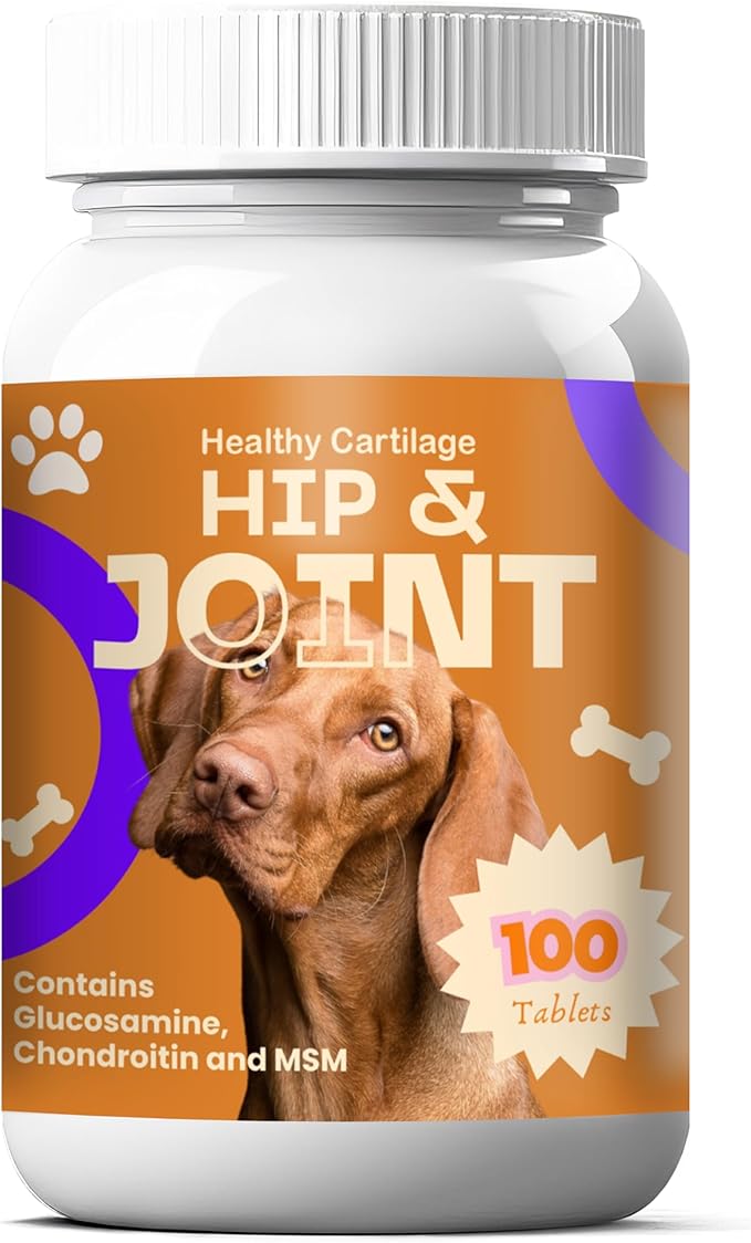 Hip & Joint Complex Chews for Dogs – 100 Tablets – Promotes Healthy Joints & Mobility - 1 Bottle 100 Chewable Tablets