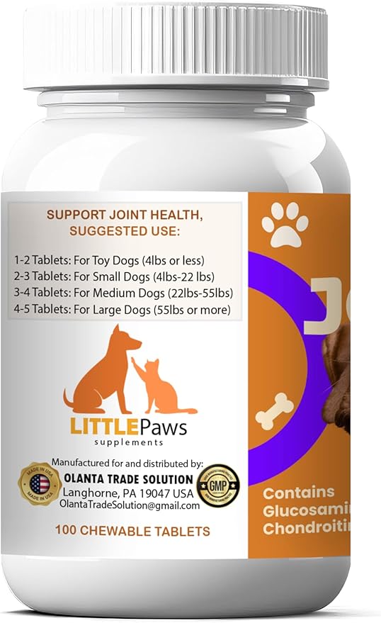 Hip & Joint Complex for Dogs - Easy-to-Chew Joint Supplements for Pets, Mobility & Flexibility Support, Dog Joint Support, Senior Dog Supplements - 100 Chewable Tablets
