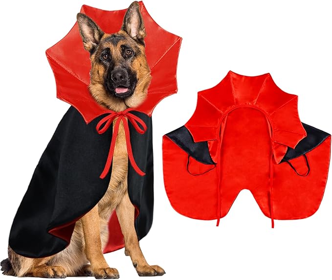 Dog Halloween Costume Dog Vampire Costume Funny Pet Vampire Devil Cape Cloak Halloween Costumes for Small Medium Large X-Large Dogs Pets (X-Large)