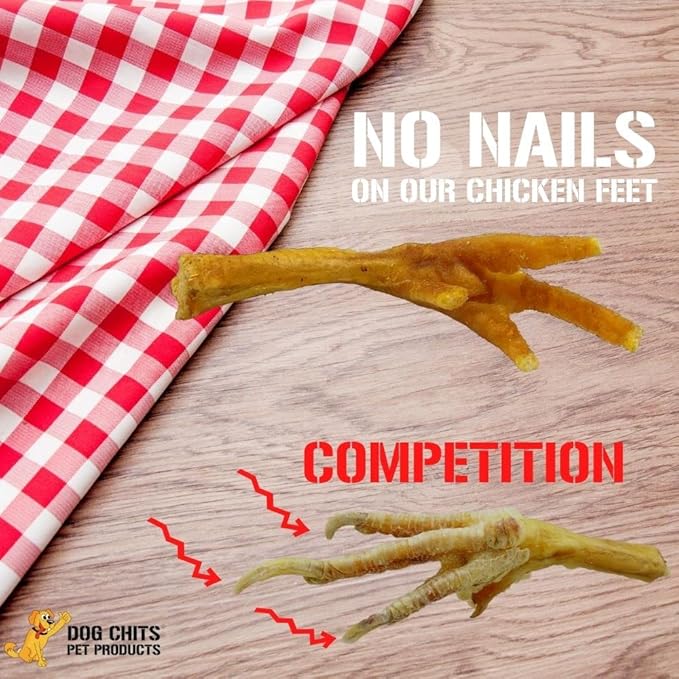 Dog Chits Chicken Feet for Dogs - Dog and Puppy Chews | All-Natural Treats | Large and Small Breeds | Nothing Added | Dehydrated | 30 Pack