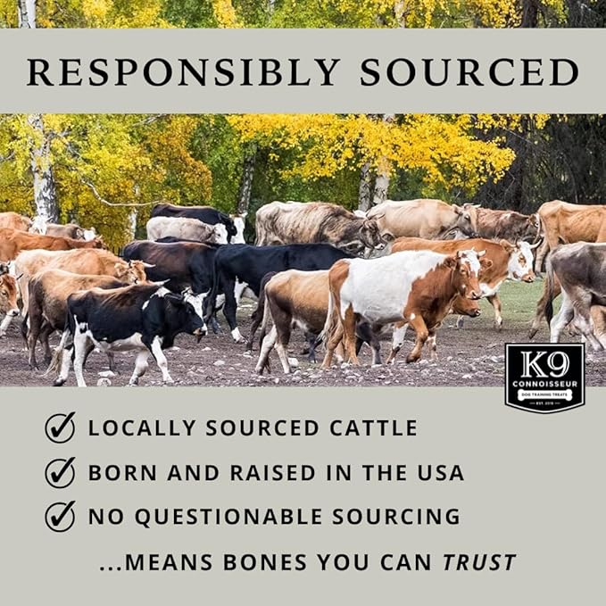 K9 Connoisseur Natural Dog Treats for Large Dogs Aggressive Chewers Made in USA Only Rawhide Free Long Lasting Marrow Filled Dog Bones for Medium Dogs Great Treat for a Small Breed Royal Knuckle 3 Pk