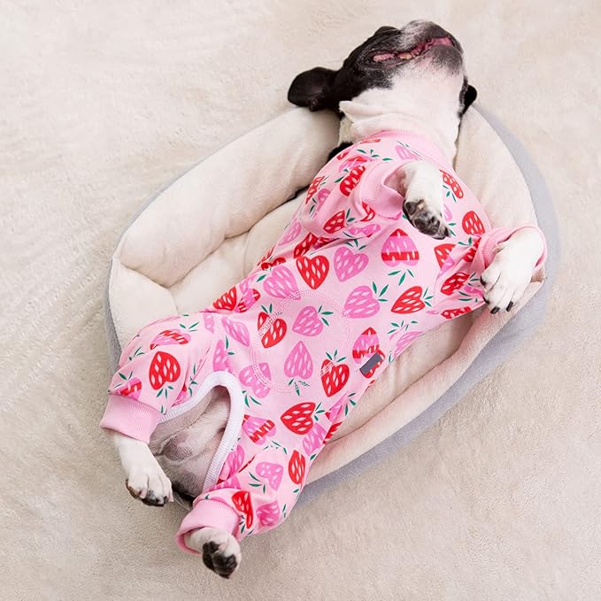 Dog Surgery Recovery Suit, Dog Onesie for Surgery Female Male Dogs, Dogs Pajamas Long Sleeve, Small Dogs Onesie, Abdominal Wound Bandages Surgical Suit, Cat Recovery Suit for Shedding Skin Disease