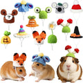 12 Pcs Hamster Hats Mini Party Hats for Small Animals, Cute Hand Knitted Tiny Hats for Snakes Lizards Bearded Dragon Guinea Pig Bunny Reptile Pets Clothes Holiday Party Costume Accessories(Fresh)