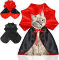 QKURT Cat Vampire Cloak-Pet Halloween Costumes, Dogs Cats Cape, Pet Cosplay Vampire Cloak & Accessories Costume Outfit for Halloween Party(Red,S)