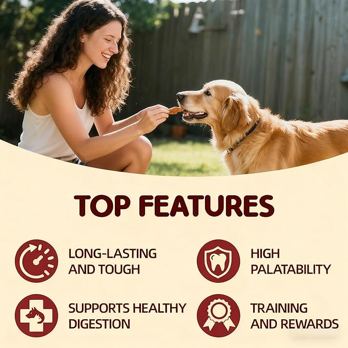 TailParty Turkey Tendons for Dogs with Fish Oil & Taurine: All Natural Dental Chews & Training Treats, Long Lasting Snack for Health-Conscious Pet Owners(Strip, 3 oz)