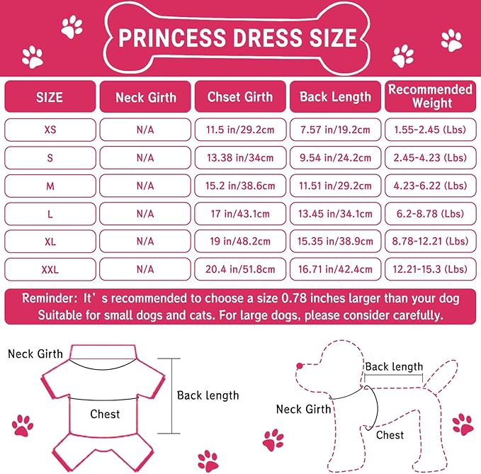 TAPBULL Dog Dresses, Fashionable Pet Dog Clothes with Heart Design, Cute Cat Birthday Dress Outfit (Pink/Red/Blue/Purple/Black 5-Pack), Medium