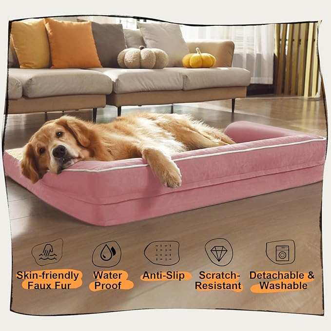 Small Dog Bed Orthopedic Washable Cat Bed Memory Foam Small Couch Sofa Indoor Comfy Pet Beds with Waterproof Removable Cover & Non-Slip Bottom