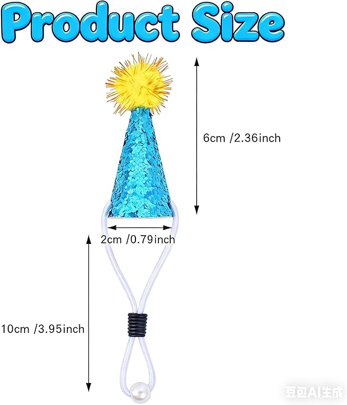 20 Pcs Mini Party Hats for Small Pets | Multi-Color Glitter Tiny Hats for Hamster Guinea Pig Lizard Stuffed Animals - Perfect for Small Pet Birthday Party Accessories, Cake Toppers & DIY Crafts