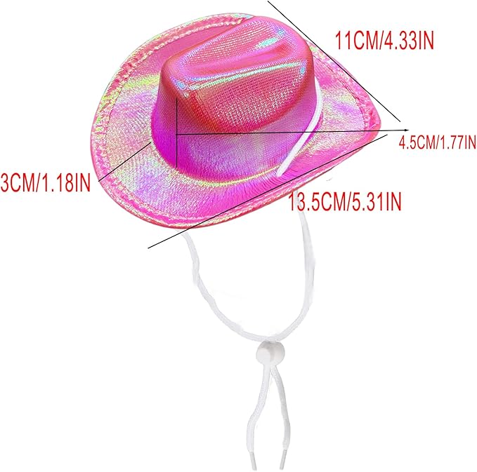 Dog and Cat Cowboy Hat With Bandana Scarf - Mini Pet Costume for Holiday, Halloween, Party Decoration (Pink-style2, Small)