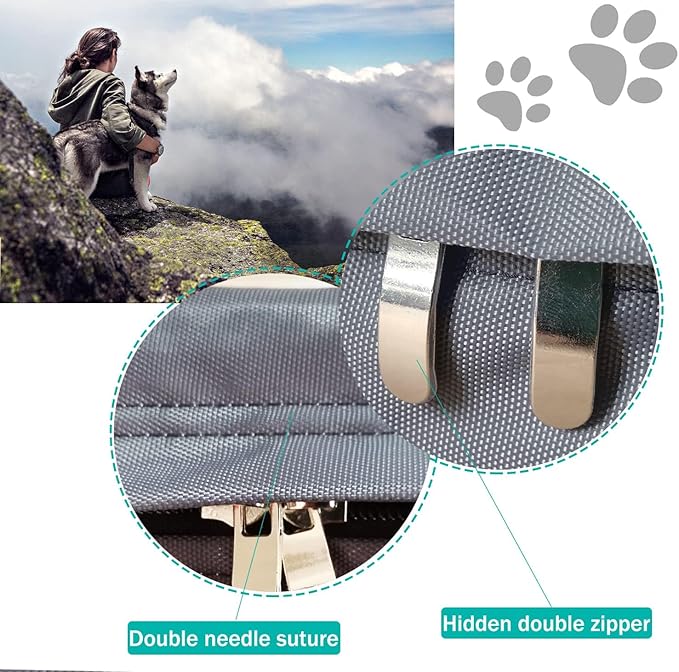 Dog Bed Cover,Waterproof Tough Plastic DIY Pet Bed Cover,Non Stick Hair Easy to Clean Rectangular Fillable Dog Bed Covers with Zipper(Dark Grey,30" L x 20" W x 4" Th,Cover Only)