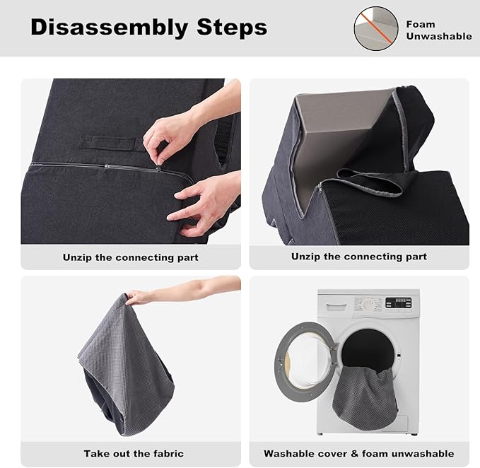 ZOMISIA Dog Ramp for High Beds - 29" H 6 Steps Pet Stairs for Large Dogs with Tunnel 2 in 1 with Zippers Suitable, Indoor Cat Ladders with Non-Slip Bottom, Black