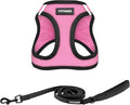 Best Pet Supplies Voyager Step-in Air All Weather Mesh Harness and Reflective Dog 5ft Leash Combo with Neoprene Handle, for Small, Medium and Large Breed Puppies - Set (Pink/Black Trim), XXX-Small