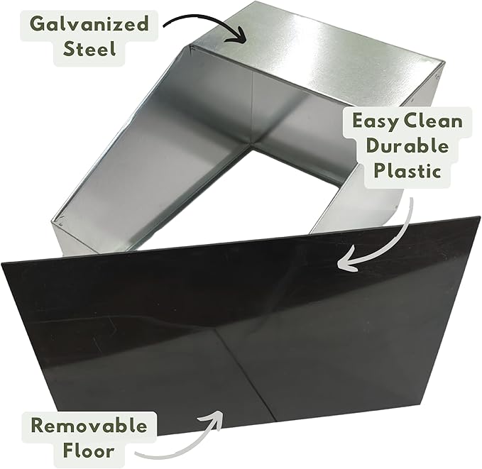 XL Rabbit Nest Box – Galvanized Metal, Removable Floor – Durable, Easy to Clean, Chew-Proof, Nesting Box for Large to Giant Breeds - Rabbit Breeding, Indoor & Outdoor Use, Ideal for Homesteaders