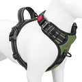 PHOEPET No Pull Dog Harness with Handle Front & Back Clip, Easy on Lockable Snap Buckle at Neck, Adjustable Reflective Vest with Handle for Small Medium Large Dogs (XS, Misty Green)