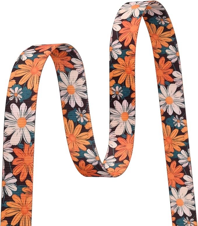 Floral Dog Collar, Adjustable Soft Nylon Pet Collar for Small Medium Large Dogs, Cute Flower Pattern Dog Collar for Girl Boy Dogs(Retro Bloom,S)