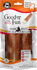 GOOD 'N' FUN Triple Flavor Rolls with Bully Chews, 3 Count, High-Protein Dog Treat for Large Adult Dogs, Made with Real Beef Hide, Chicken, Bully & Beef Liver Flavor