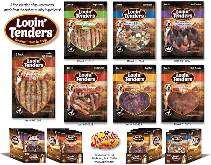 Lovin Tenders Chicken & Sweet Potato Bones Dog Treats (2 Pack - 8 oz per Pack)