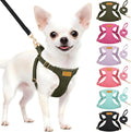 SlowTon Dog Harness Small Sized Dog - Soft XXS Dog Harness and Leash Set No Pull No Chock, Adjustable Lightweight Puppy Harness for XS Small Medium Dogs Cats (Solid Military Green, S)