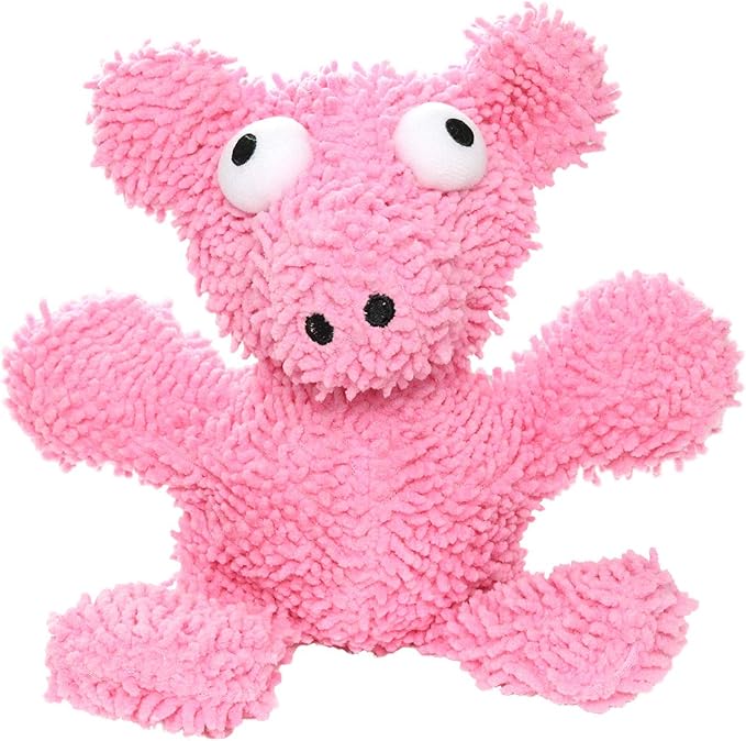 MIGHTY- Microfiber Ball - Farm – Made with Squeaker Balls and Minimal Stuffing. Strong & Tough. Interactive Play. Machine Washable & Floats (Pig, Medium 2 Pack)