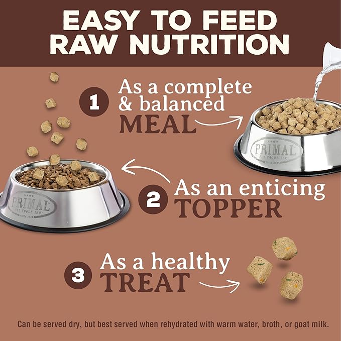 Primal Freeze Dried Dog Food, Pronto Mini Nuggets, Pork; Scoop & Serve, Complete & Balanced Meal; Also Use As Topper or Treat; Premium, Healthy, Grain Free, High Protein Raw Dog Food 25 oz (Pack of 2)