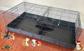 47" X-Large Sturdy Home for Guinea Pig Habitat Hamster Critters Turtle Dwarf Bunny Enclosure Hinged TOP Cover Panel Center Divider Access Door Ramp Mouse Mice Playpen Washable PVC Canvas Bottom