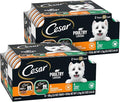 Cesar Filets in Gravy Adult Wet Dog Food Variety Pack, Poultry Lovers with Rotisserie Chicken Flavor and Turkey Recipe, 3.5 oz. Easy Peel Trays, Variety Pack, 12 Count (Pack of 2)