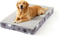XL Dog Bed for Crate, 41x27 Inch Washable Crate Mat with Removable Cover & Anti-Slip Bottom, Comfy Orthopedic Egg Crate Foam Flat Pet Bed, Dark Grey