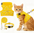 Cat Harness with Leash and Collar for Walking - Escape Proof with 59 Inches Leash - Adjustable Soft Vest Harnesses for Medium Large Cats Bee