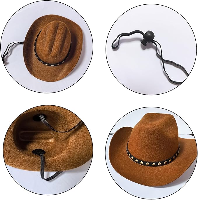 Dog Cowboy Hat Cat Cowboy Hat Pet Cowboy Costume Mini Cowboy Hat for Dogs Cat Holiday Halloween Pet Party Decoration (red, Small)