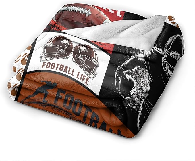 Football Blanket Sports Football Throw Blanket Gifts for Player Kids Girls Boys Adults Women Man Super Soft Cozy Plush Fluffy Fuzzy Fleece Blanket Decor 40''X50''