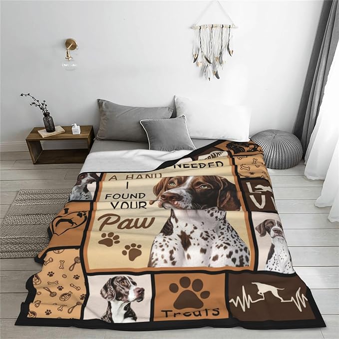 German Shorthaired Pointer Gifts, Dog Throw Blanket, German Shorthaired Pointer Stuff for Women Boys Girls Men Lover Adult Cozy Fleece Flannel Bedding Animal Plush for Couch Sofa Bed 50"X40"