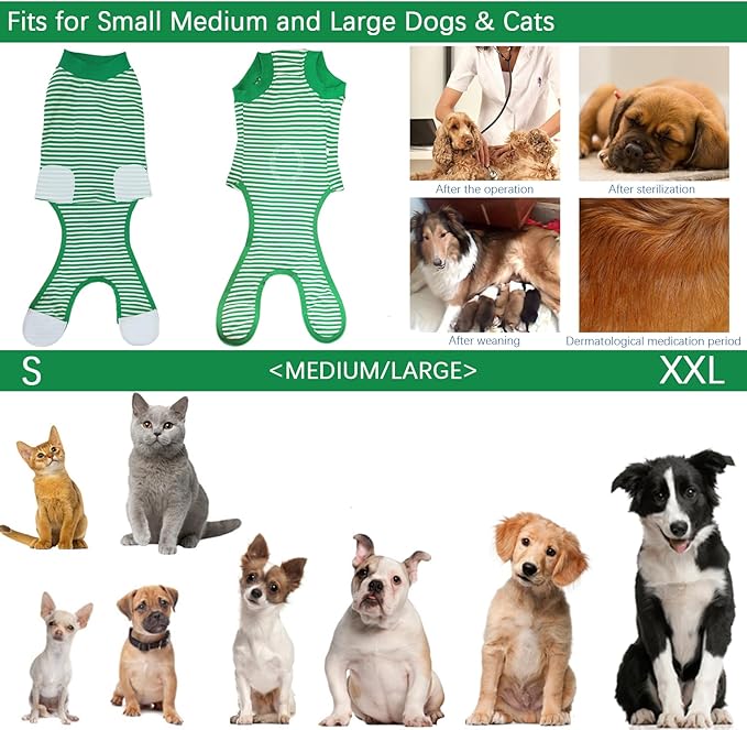Dog Recovery Suit, After Surgery Wear for Pets Male Female, Professional Dog Onesie for Surgery for Abdominal Wounds Recovery Shirt, Substitute E-Collar & Cone Large