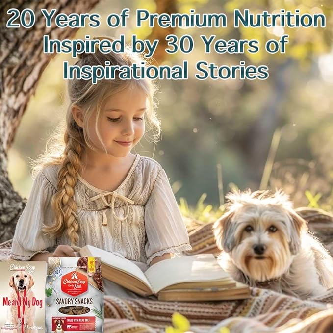 Chicken Soup for The Soul All Natural Premium Savory Snacks Soft & Chewy Dog Treats, Real Beef First Ingredient, No by-Products, Artificial Colors, Flavors or Preservatives, Beef, 16oz