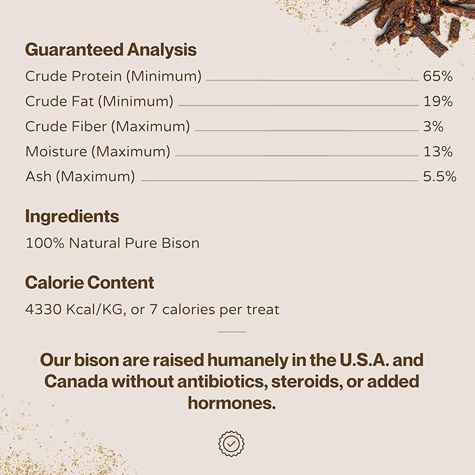 Bison Bits Grain Free Natural Dog Training Treats for Small to Large Breed - Low Calorie, High Value, Healthy Dog Treats for Small, Medium & Large Dogs (16oz)